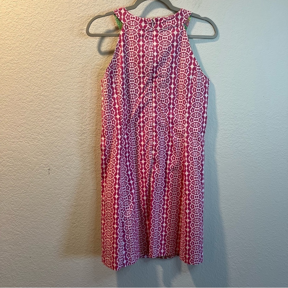 Women’s Dizzie Lizzie pink fish patterned sleeveless shift dress size small S - Picture 5 of 5